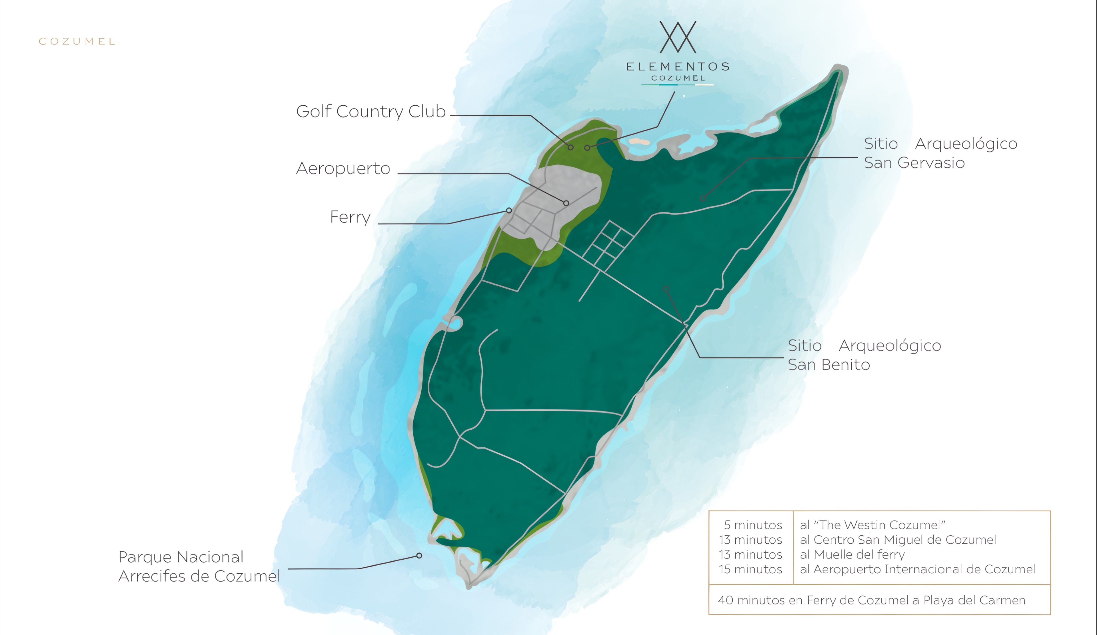 Mapa de Cozumel