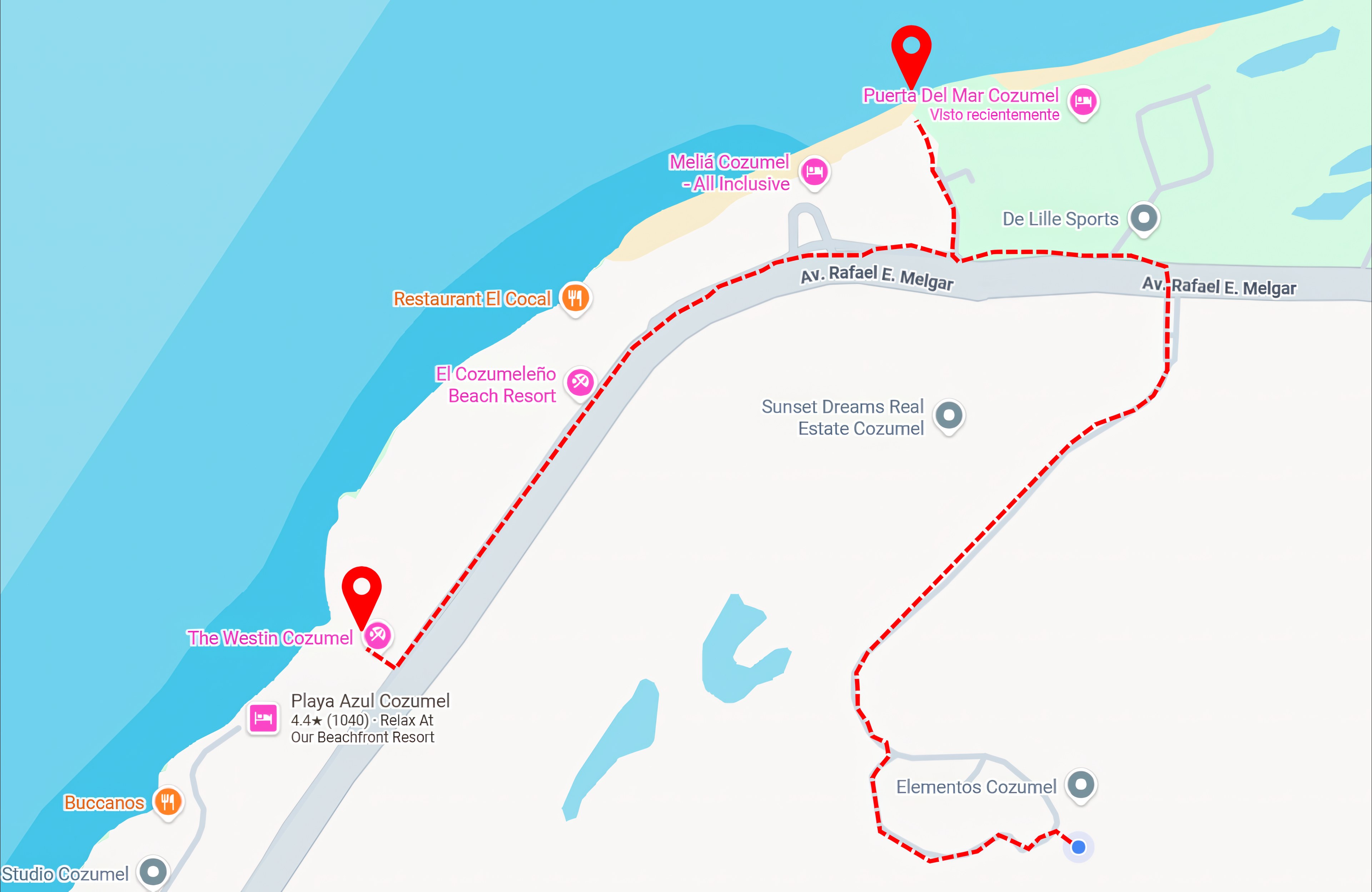 Ruta a la playa
